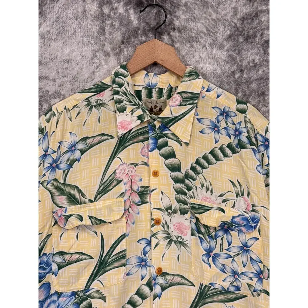 Vintage Reyn Spooner Hawaiian Shirt XL Mens Yellow Hibiscus Floral